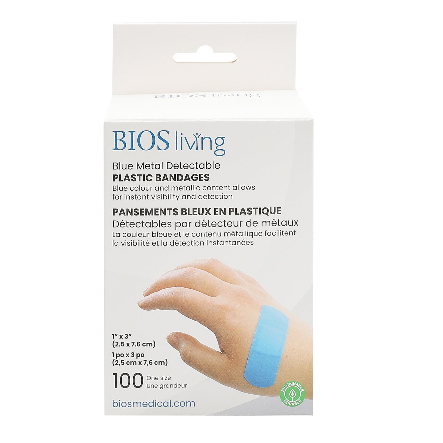 Blue Metal Detectable Plastic Bandages (Pack of 100)