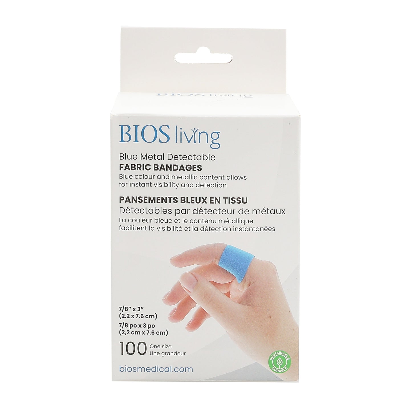 Blue Metal Detectable Fabric Bandages (Pack of 100)