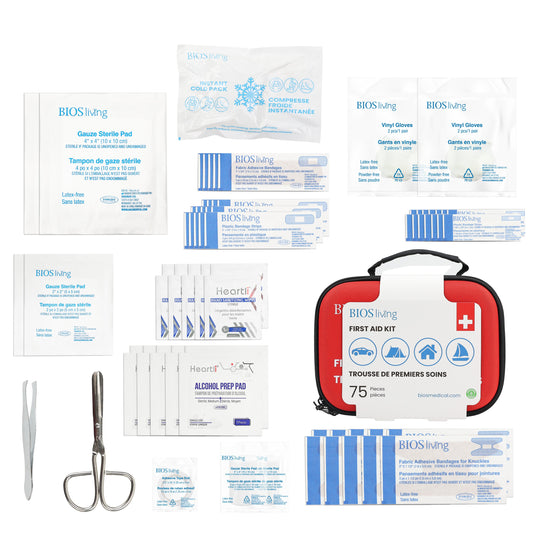 BIOS First Aid Kit – 75 Pieces for Home and Travel