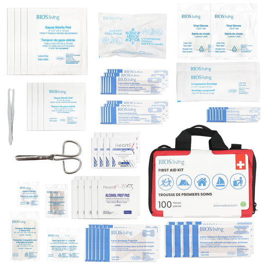 BIOS First Aid Kit – 100 Pieces for Home and Outdoor Use