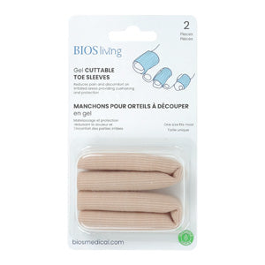 BIOS Living Gel Cuttable Toe Sleeves for Calluses, Blisters and Hammer Toes