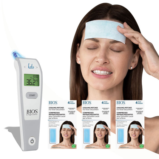 BIOS Fever Management Bundle with Halo Ear Thermometer and Cooling Patches