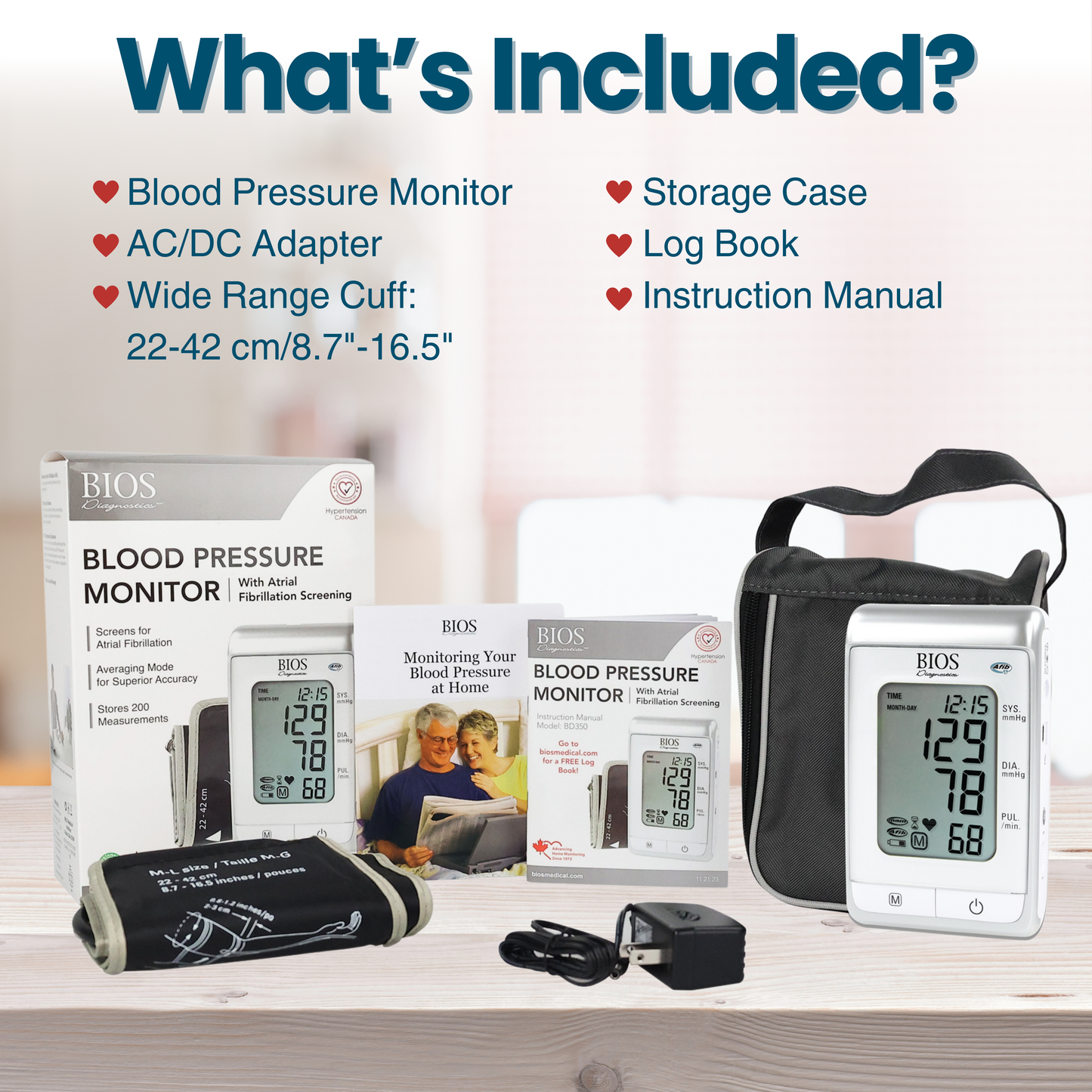 BIOS BD350 Blood Pressure Monitor with AFIB Screening and MAM Technology