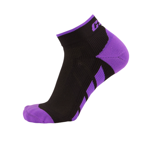 CSX X110 Pro High Cut Ankle Socks Purple on Black