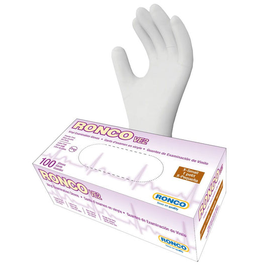 RONCO Vinyl Examination Gloves, Powder Free