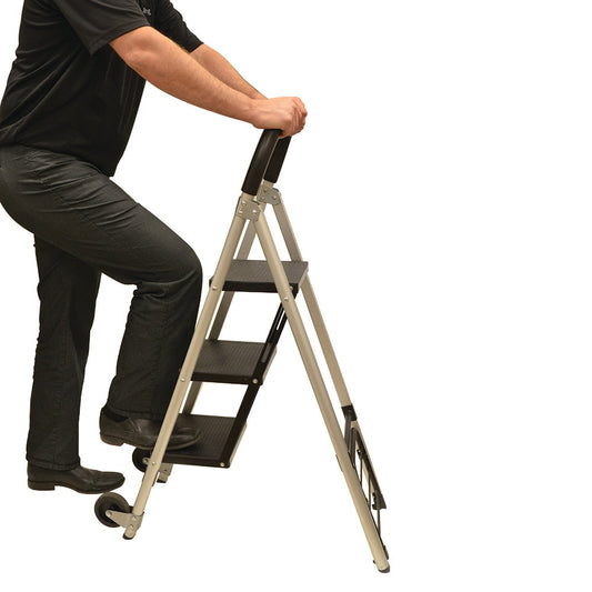 BIOS Living 2-in-1 Step Stool Ladder and Hand Trolley with 3 Steps