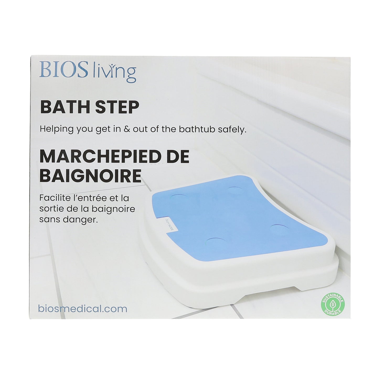 BIOS Living Stackable Bath Step for Safe Bathtub Entry and Exit