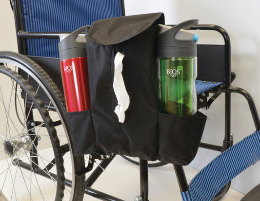 BIOS Living Wheelchair Tissue Holder with Two Storage Pouches