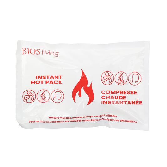 BIOS Instant Hot Pack for Sore Muscles, Cramps and Joint Stiffness