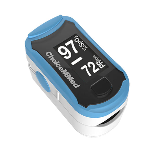 BIOS Fingertip Pulse Oximeter in Blue with 6 Display Modes and 2-Year Warranty