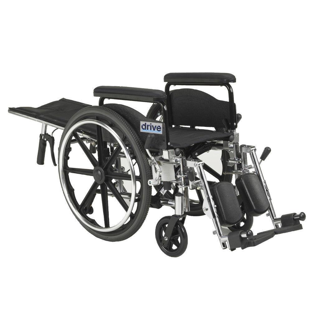 Full Reclining Wheelchair – Drive Medical Viper Plus GT, Aluminum, 300 lb, Adjustable Seat Depth