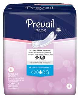 Prevail Moderate Absorbency Bladder Control Pads