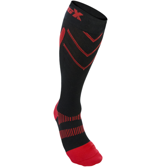CSX 20-30 mmHg Compression Socks Red on Black