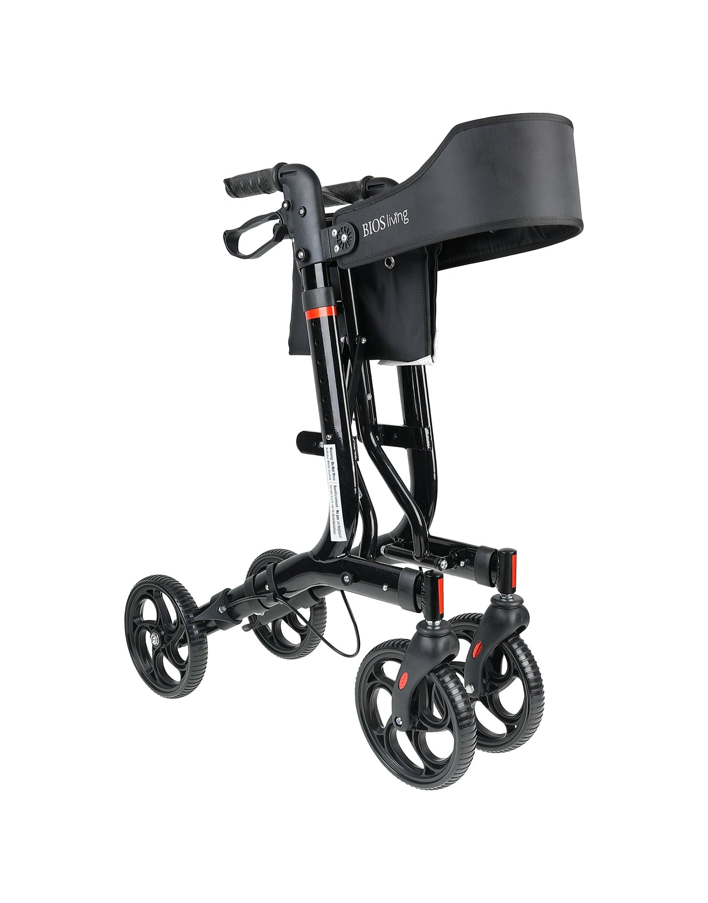 BIOS Living ONYX Rollator Low Height 19 Inches with Cross-Fold Frame and Messenger Bag