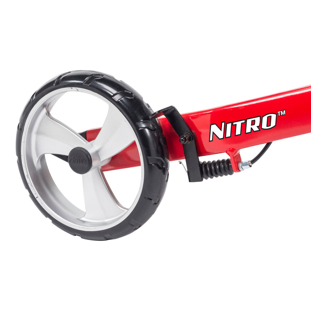 3-Wheel Rollator – Drive Medical Nitro Euro Style, 12.7 lb, Antimicrobial Grips