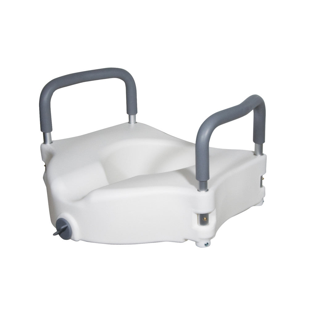 2-in-1 Locking Raised Toilet Seat with Tool-free Removable Arms