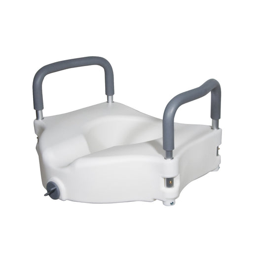 2-in-1 Locking Raised Toilet Seat with Tool-free Removable Arms
