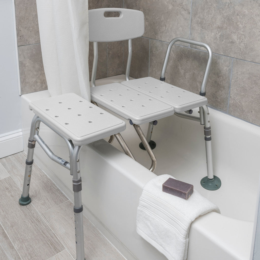 Drive Medical Splash Defense Transfer Bench with Curtain Guard – 400 lb Capacity