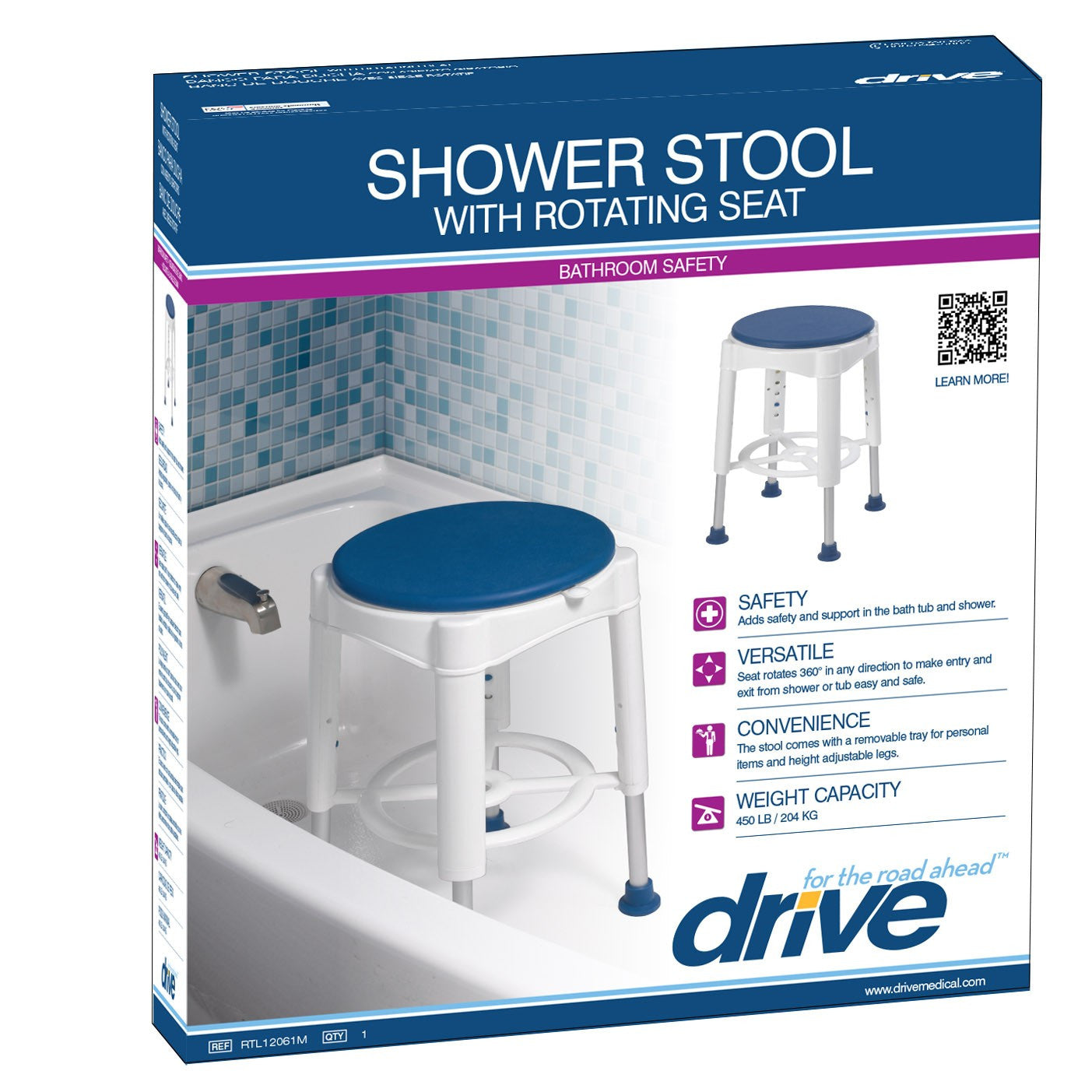 Drive Medical Bathroom Safety Swivel Seat Shower Stool