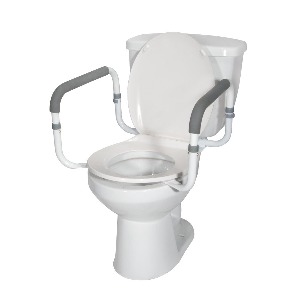 Toilet Safety Rail with Padded Handles – Drive Medical, Tool-Free, 300 lb Capacity