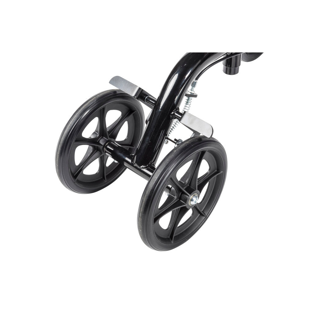 Steerable Folding Knee Walker – 350 lb, 8" Wheels, Push-Button Parking Brake