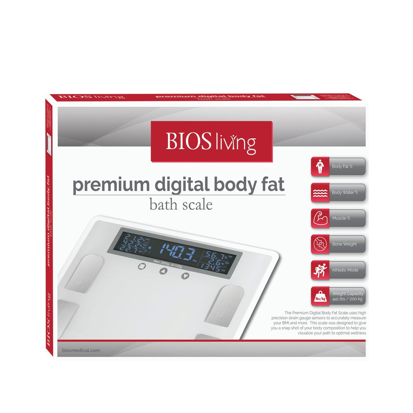 BIOS Premium Digital Body Fat Scale with BMI and Body Composition Tracking
