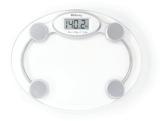 BIOS Living Round Glass Electronic Bathroom Scale