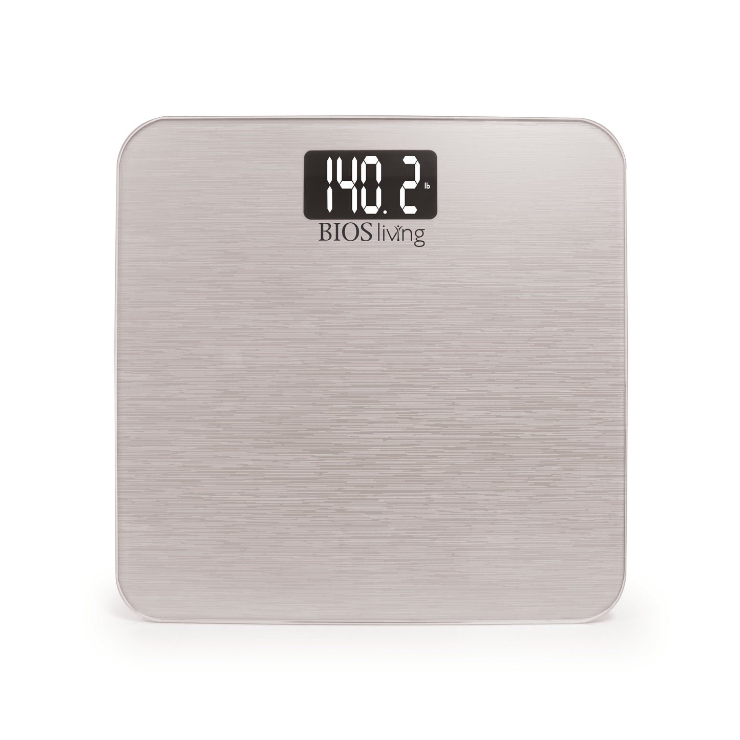 BIOS Living Silver Metallic Digital Bathroom Scale with Backlit Display