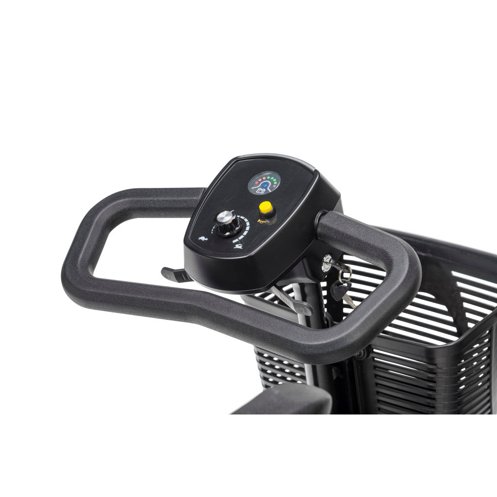 4-Wheel Compact Travel Scooter – Drive Medical Scout, 300 lb, 4 mph, 9–15 Mile Range, Tool-Free Disassembly