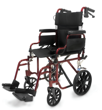 Deluxe Transport Chair – Removable Arms, Dynamic Brakes, Available in 17", 19", 22"