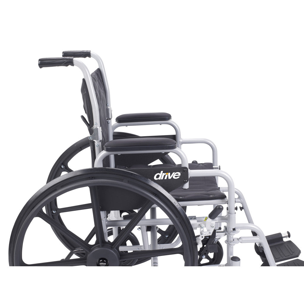 Poly Fly Lightweight Transport Chair Wheelchair – Swing Away Footrests, 20" Seat, 250 lb