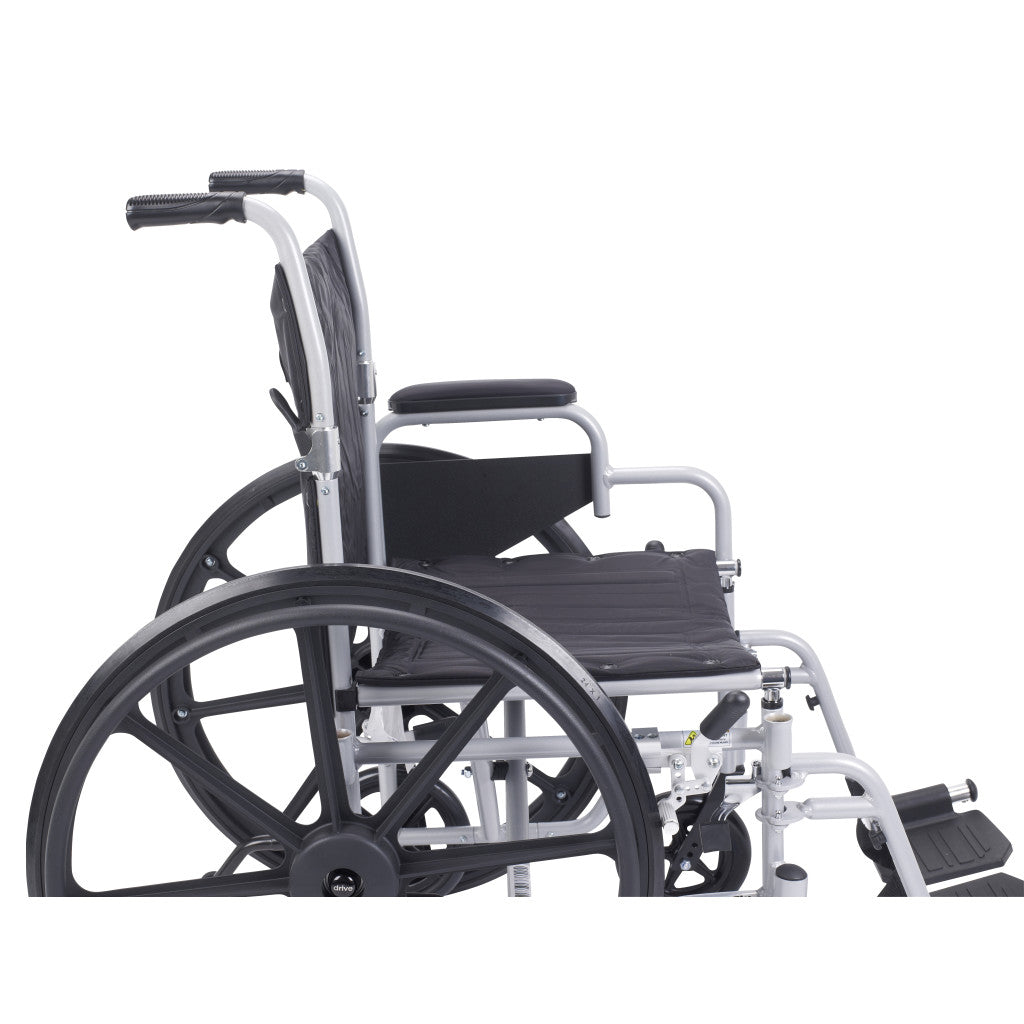 Poly Fly Lightweight Transport Chair Wheelchair – Swing Away Footrests, 18" Seat, 250 lb