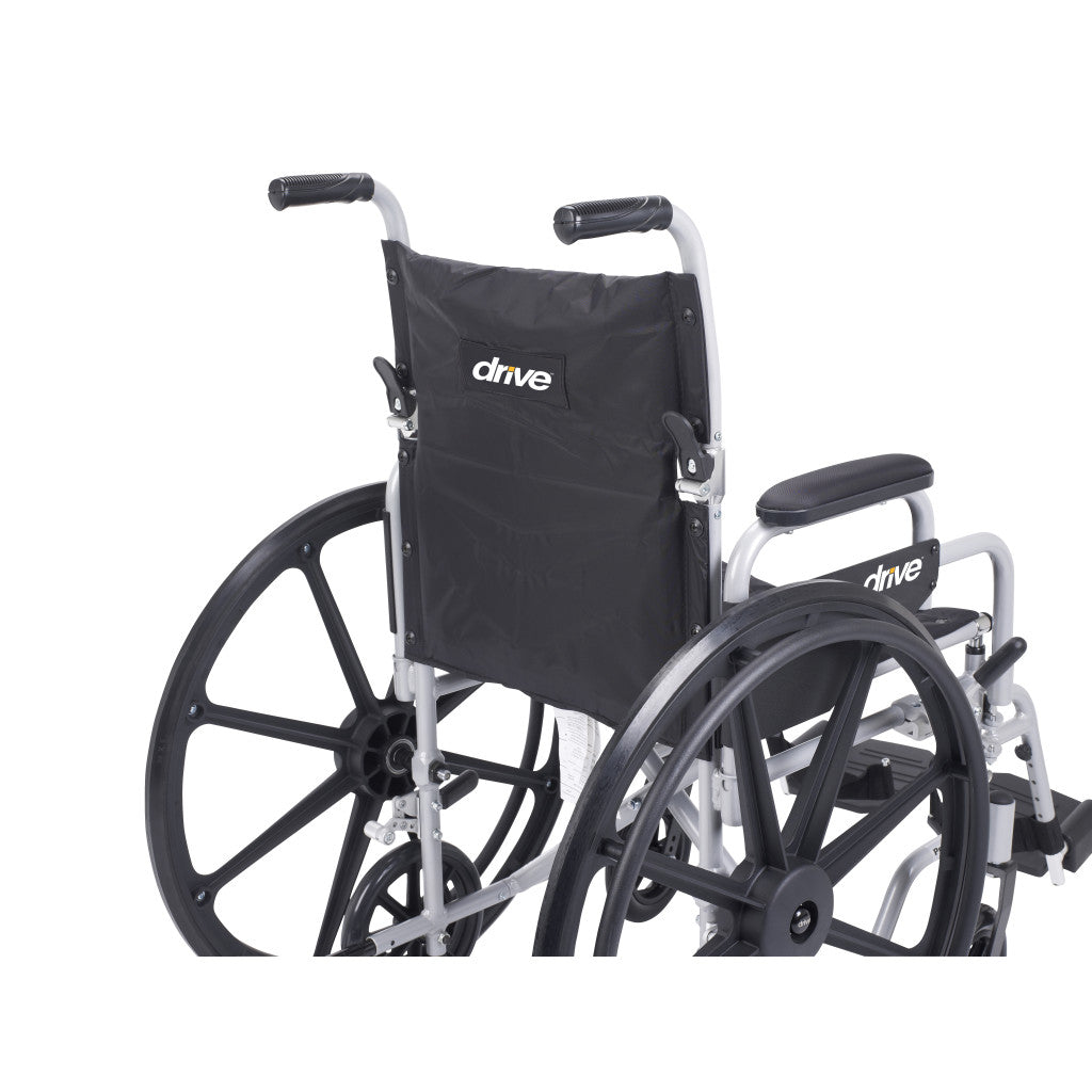 Poly Fly Lightweight Transport Chair Wheelchair – Swing Away Footrests, 20" Seat, 250 lb