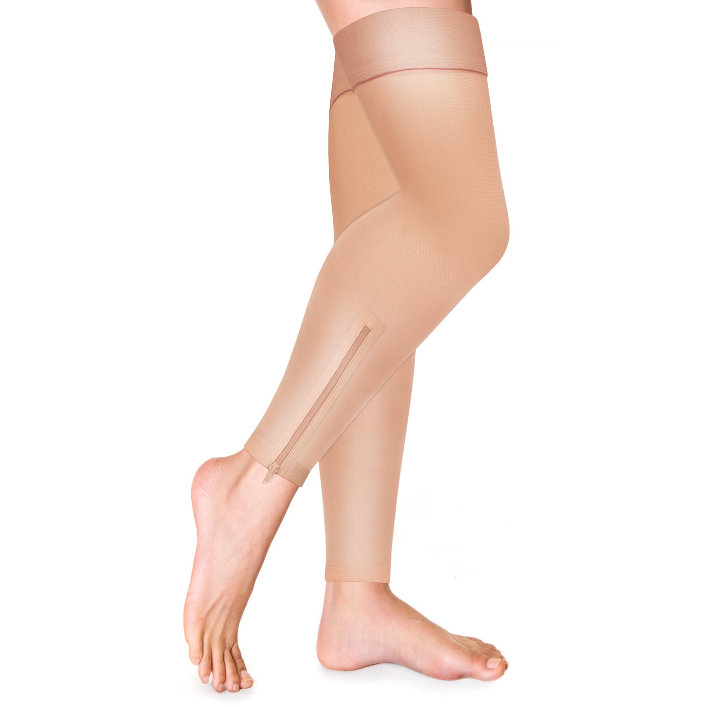 Thigh High / Zipper Compression Stockings / Unisex