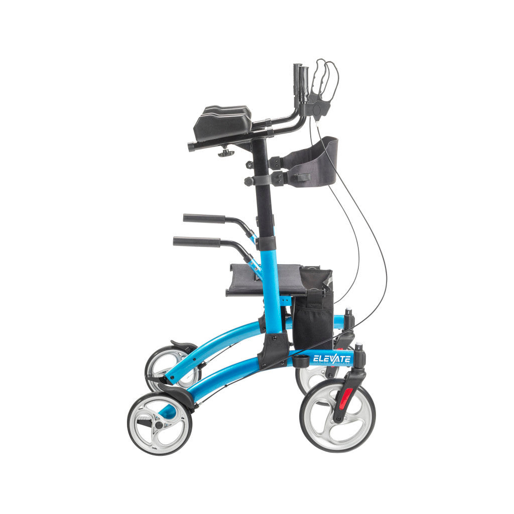 Upright Walker – Drive Medical Elevate, 300 lb, 10" Front Wheels, One-Hand Fold