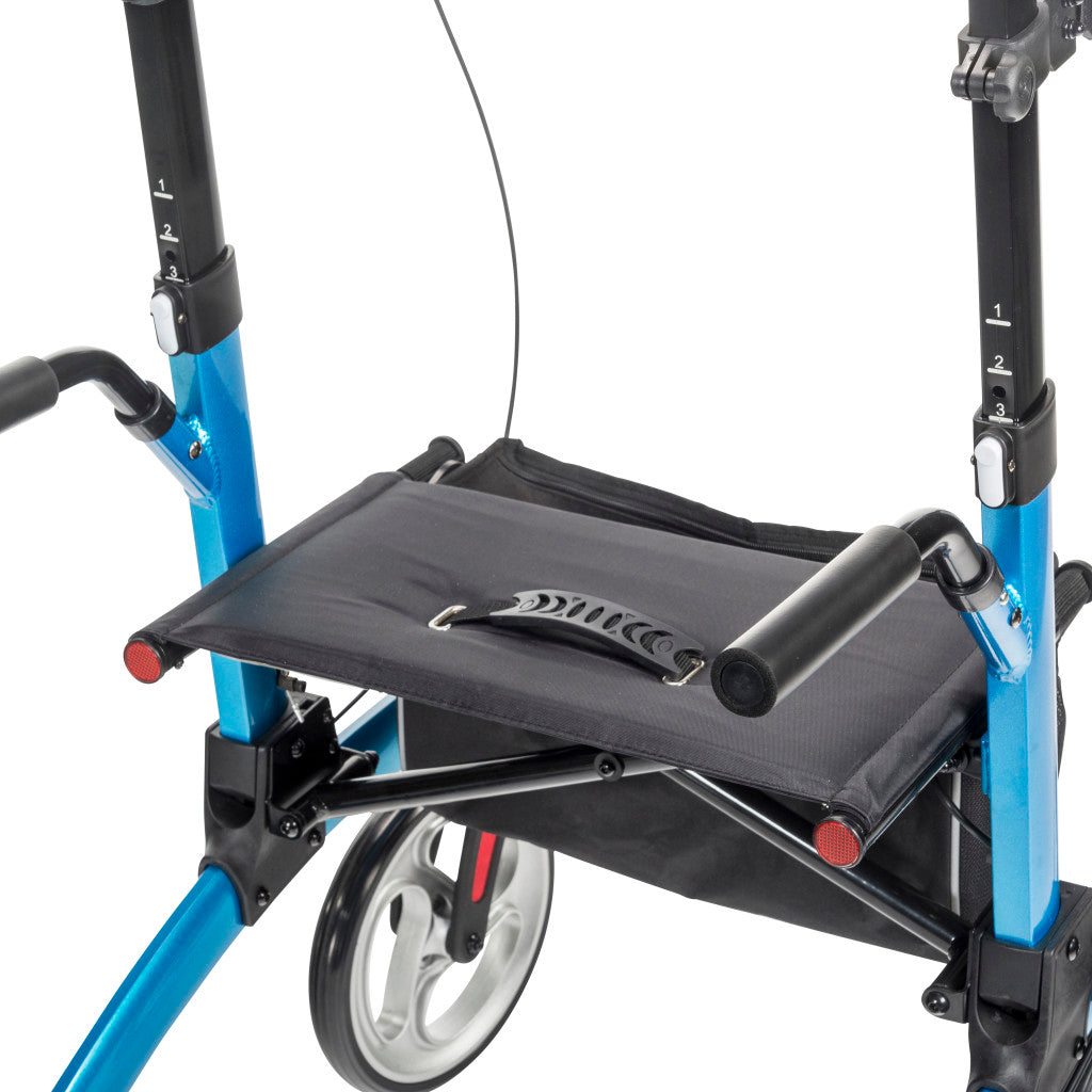 Upright Walker – Drive Medical Elevate, 300 lb, 10" Front Wheels, One-Hand Fold