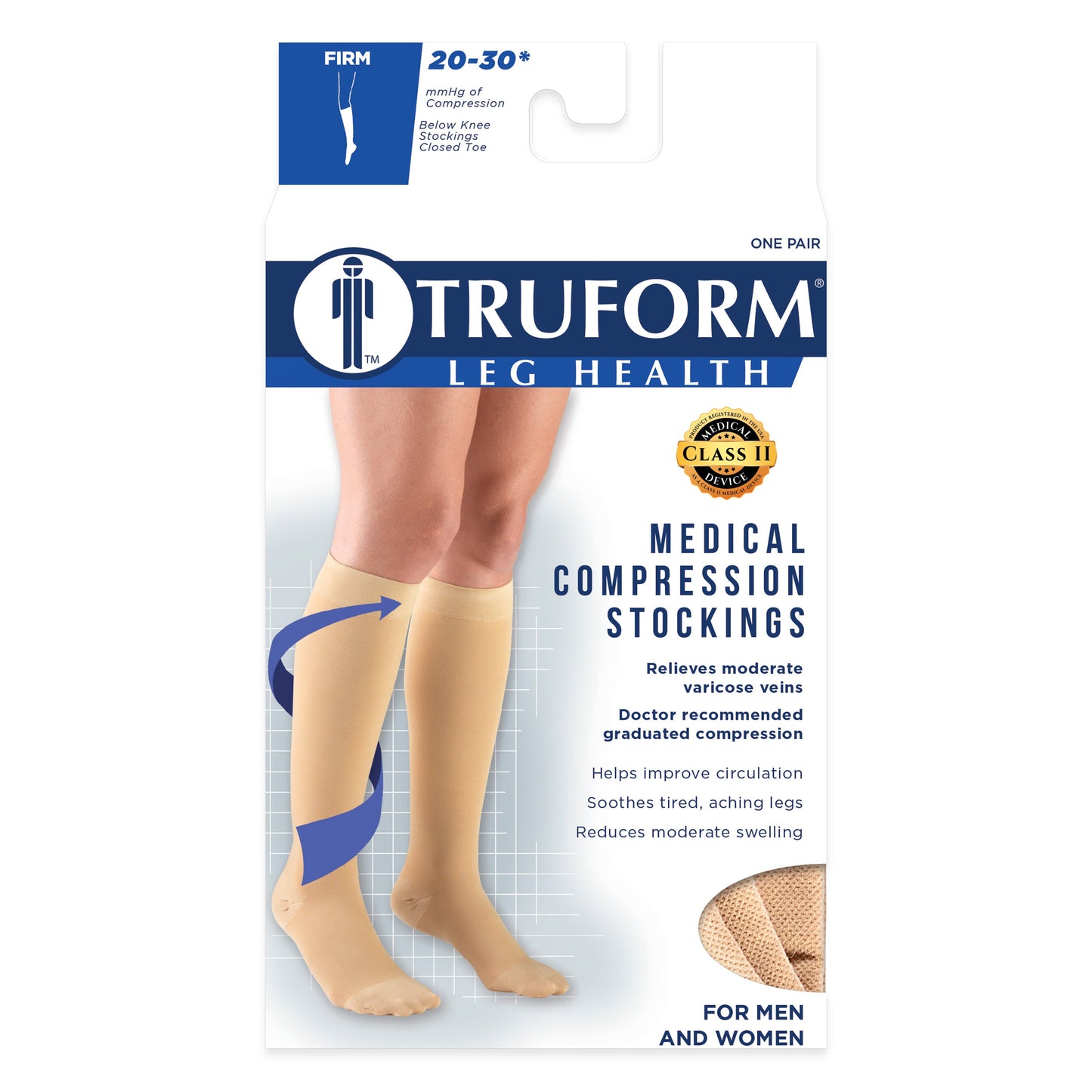 Medical Knee High Compression Stockings / Unisex / 8865 20-30 mmHg