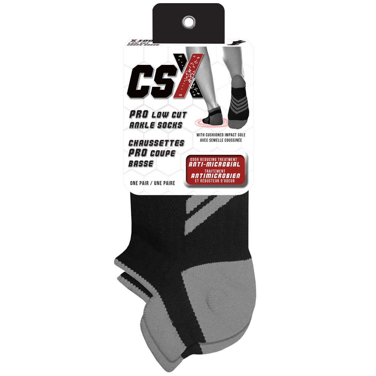 CSX X100 Pro Low Cut Ankle Socks Silver on Black – Do Home Healthcare