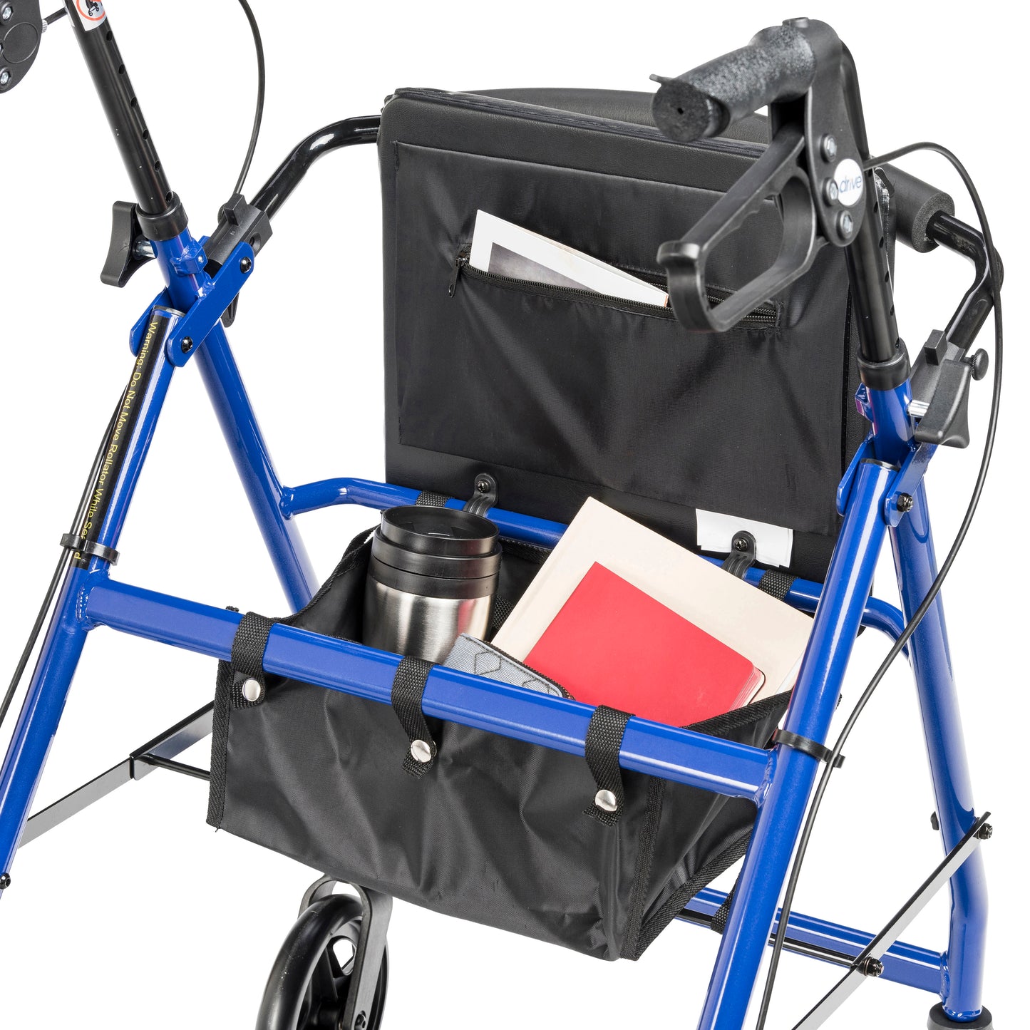 Aluminum Rollator with Fold Up and Removable Back Support and Padded Seat, Blue