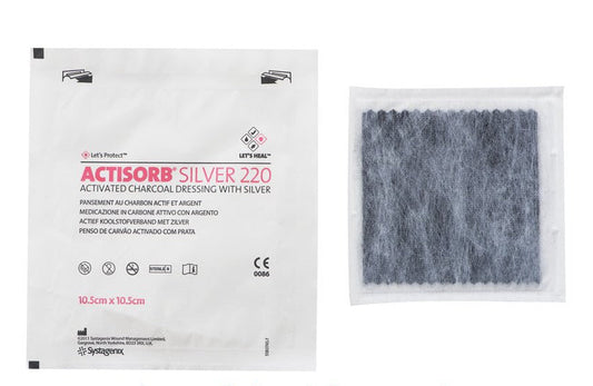 Actisorb Silver 220 Activated Charcoal Dressing With Silver 10.5Cm X 10.5Cm