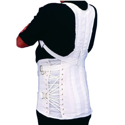 Airway Surgical OTC Men's Dorso Lumbar Sacral Orthesis 2 Pulls, 2 Steel-White