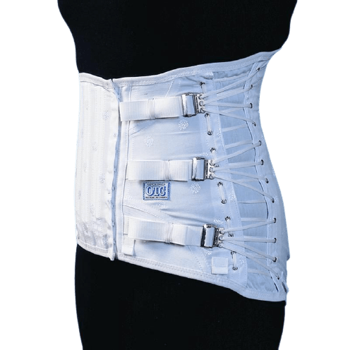 Airway Surgical OTC Ladies Lumbosacral Orthosis Side Lace Corsets, 3 Pulls, 2 Steels, Brocade