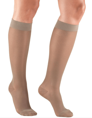 Airway Surgical Truform Ladies' Sheer Knee High Closed Toe Stockings 20-30 mmHg