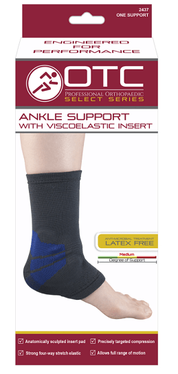 Airway Surgical OTC Ankle Support With Compression Gel Insert Charcoal