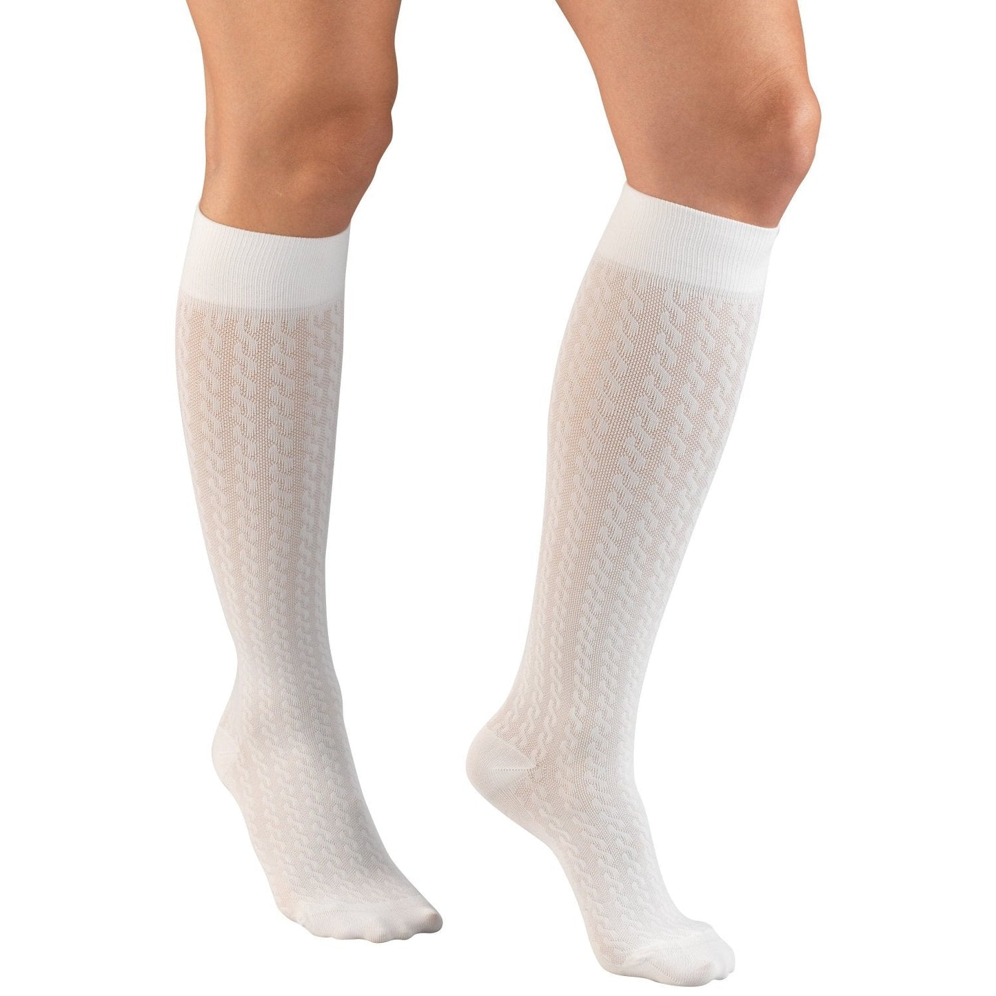 Ladies' Socks Cable Pattern Knee High Closed Toe/ 15-20 mmHg