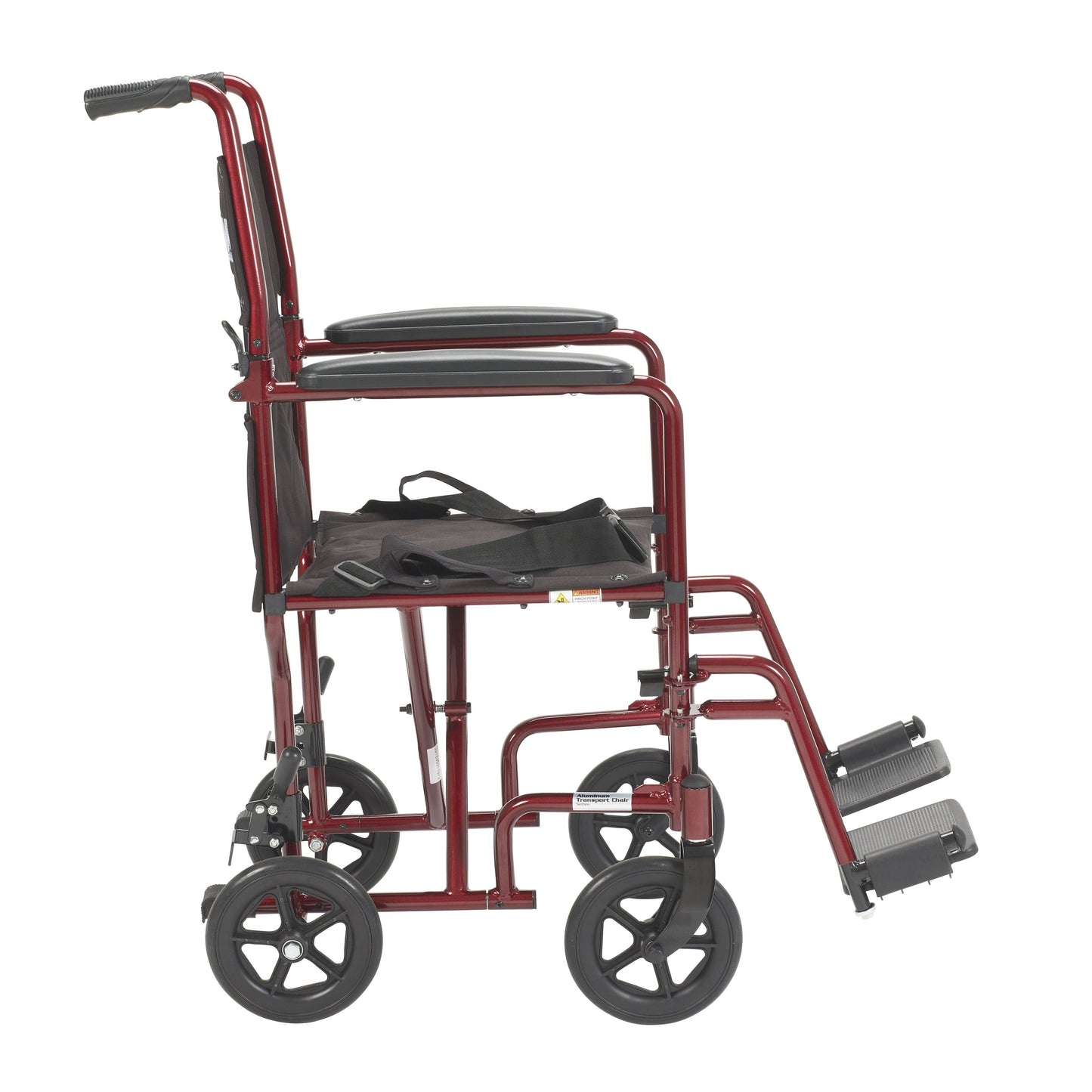 Lightweight Transport Wheelchair, 17" Seat, Red