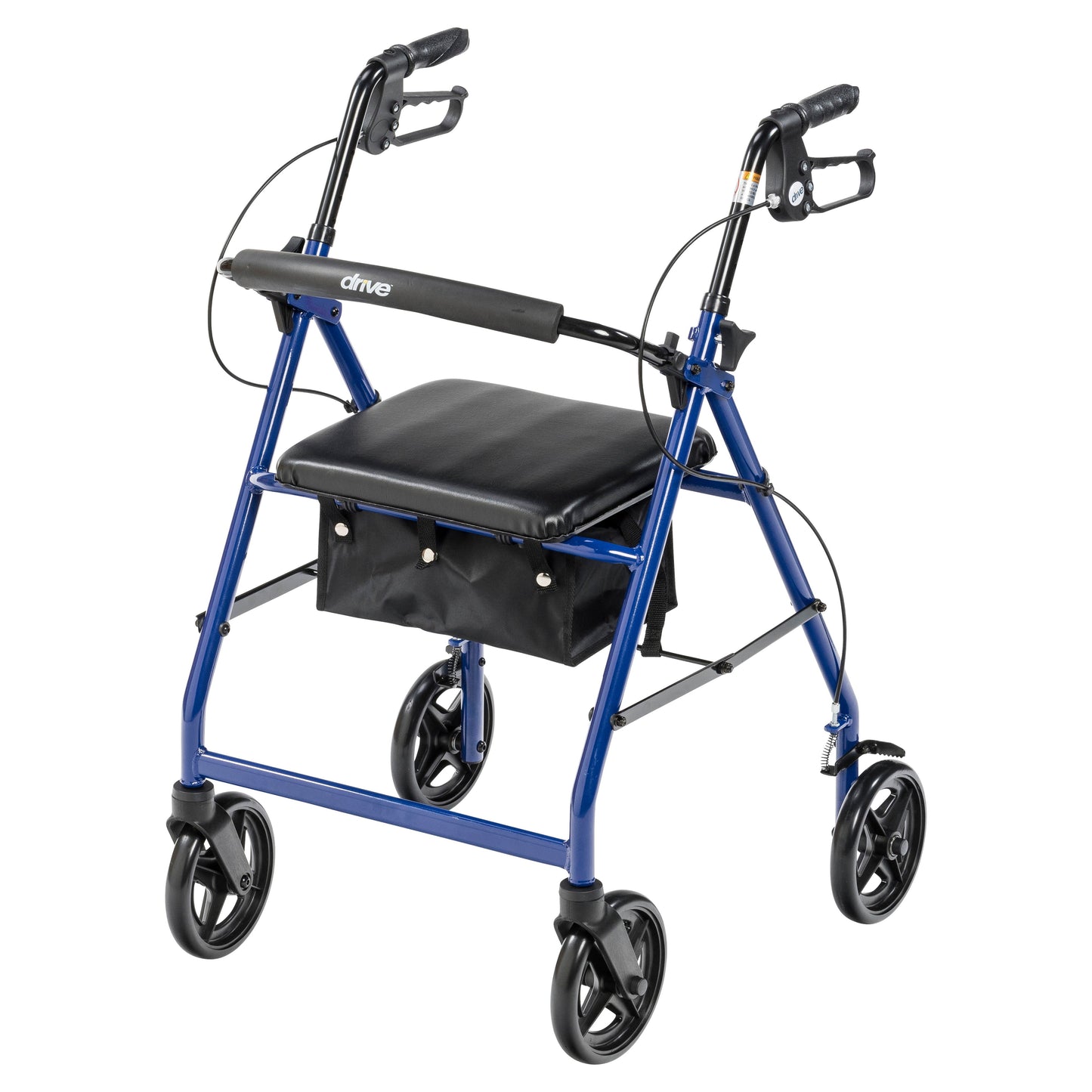 Aluminum Rollator with Fold Up and Removable Back Support and Padded Seat, Blue