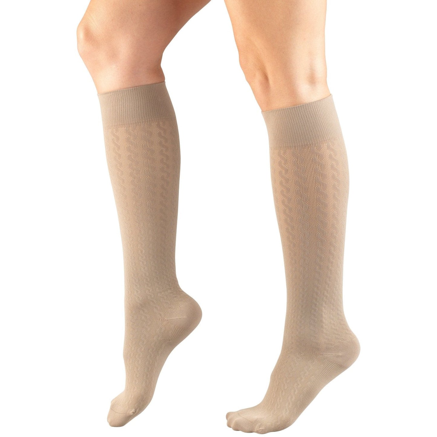 Ladies' Socks Cable Pattern Knee High Closed Toe/ 15-20 mmHg