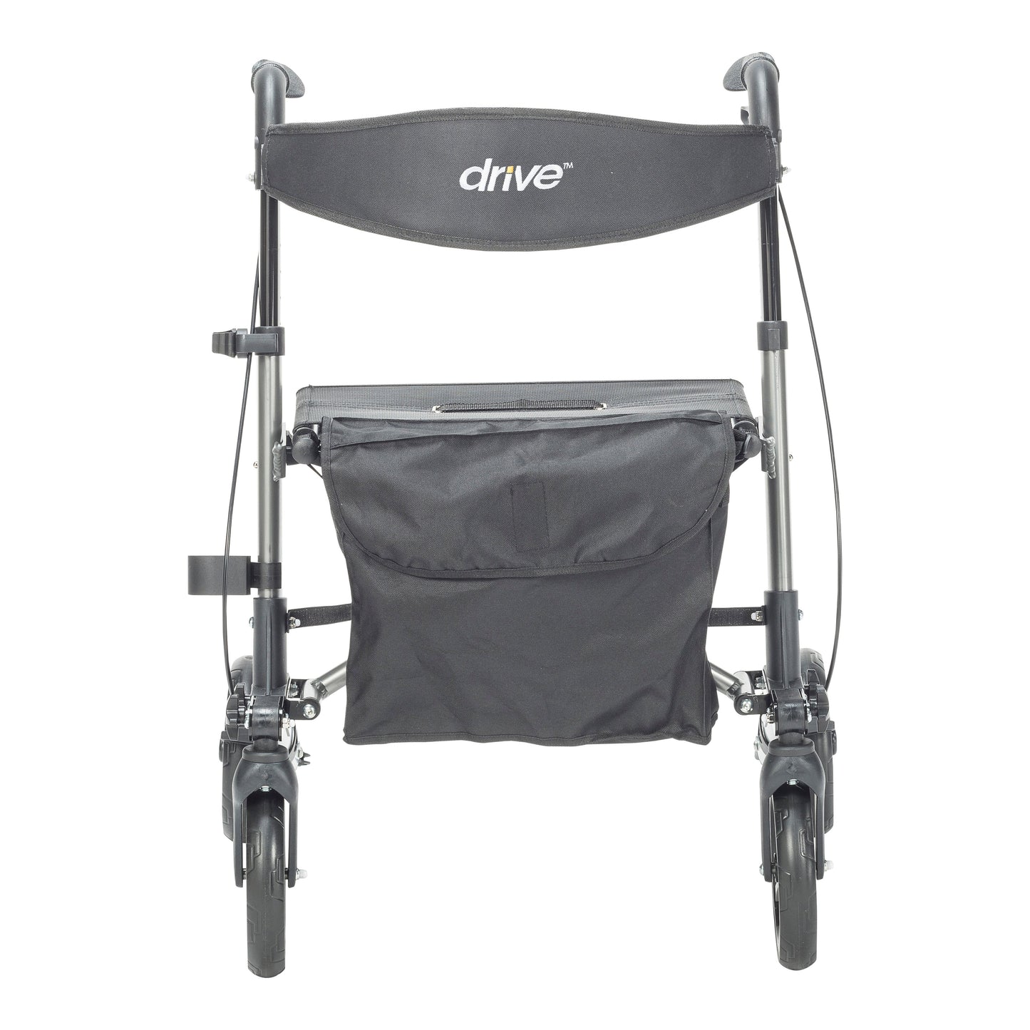 Compact Folding Rollator Rolling Walker, Grey/Black