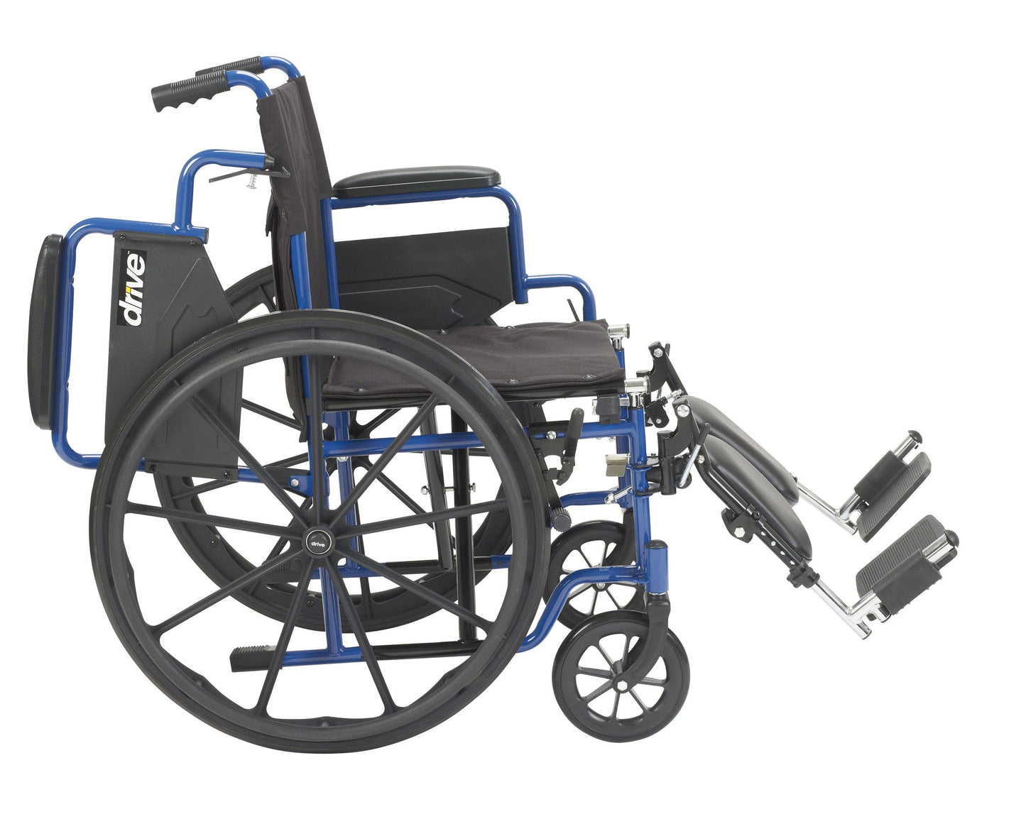 Blue Streak Wheelchair with Flip Back Desk Arms, Elevating Leg Rests, 16" Seat